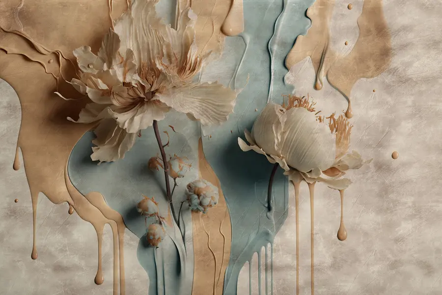 murais de parede Flores e manchas de tinta u95662