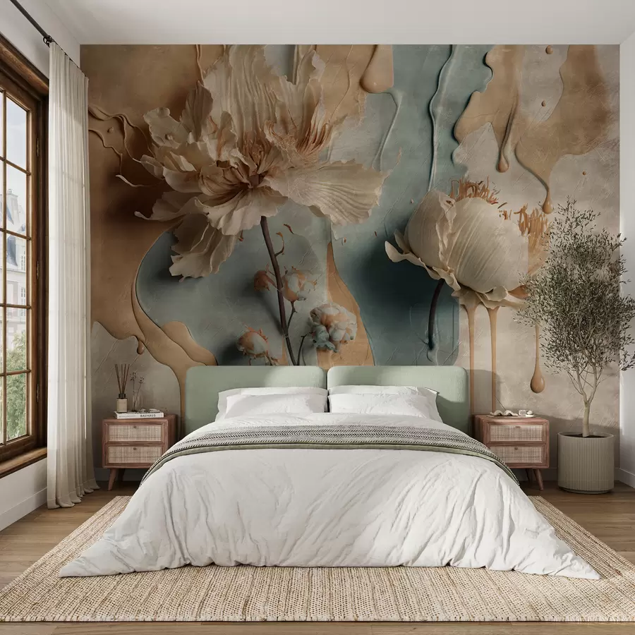 murais de parede Flores e manchas de tinta u95662