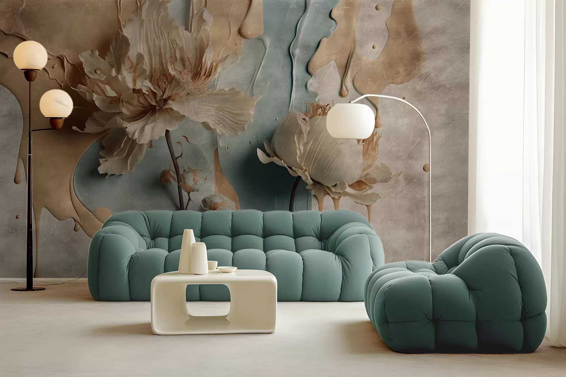 murais de parede Flores e manchas de tinta u95662