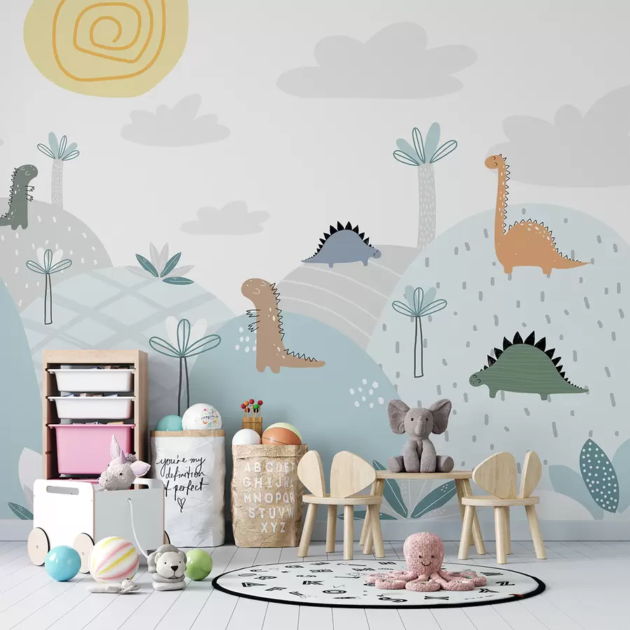 murais de parede mundo dos dinossauros u96460