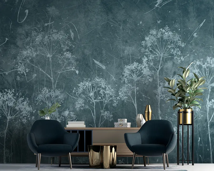 murais de parede Flores silvestres em estilo grunge u96551