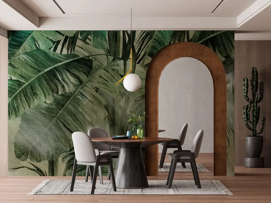 murais de parede Oásis tropical de folhas de bananeira u96855