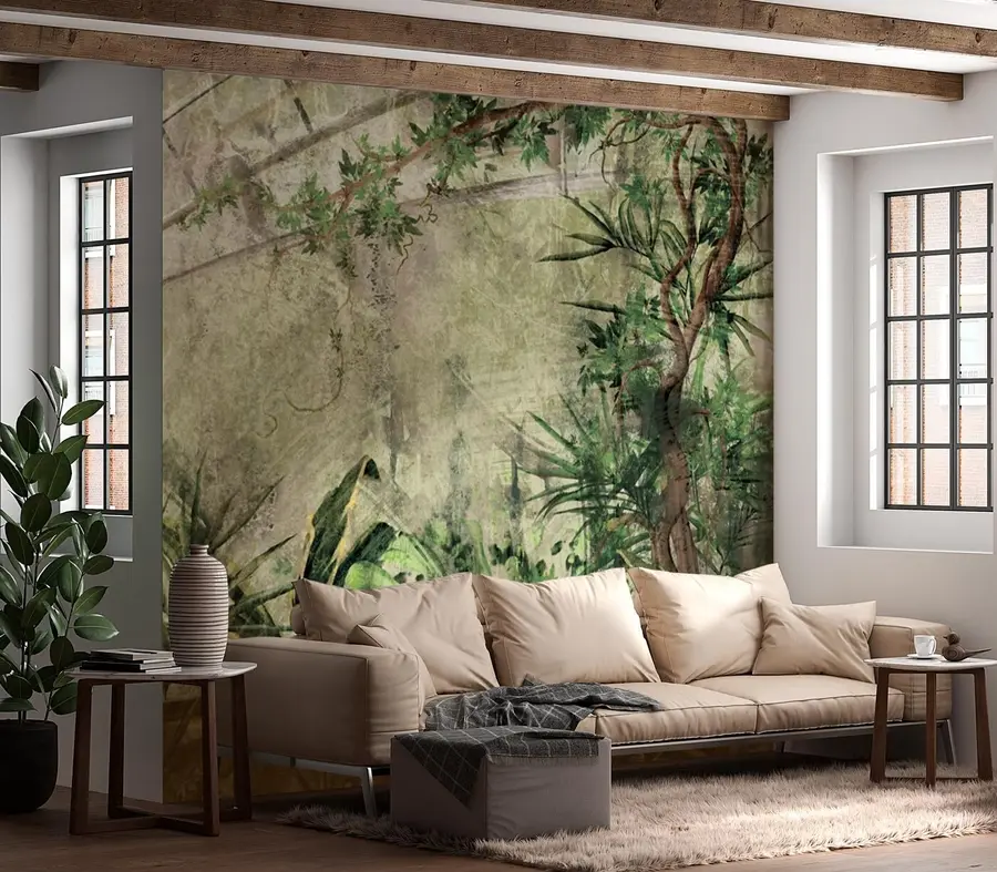 murais de parede Arvoredos, plantas e árvores da selva tropical u96932