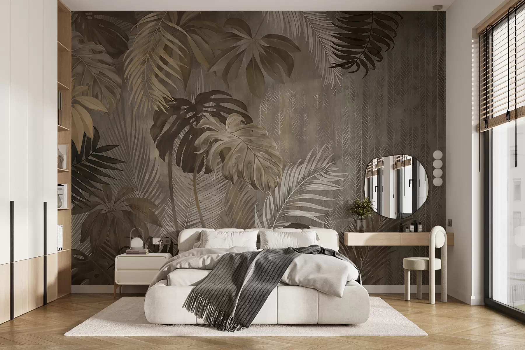 murais de parede Folhas tropicais em estilo grunge u97012