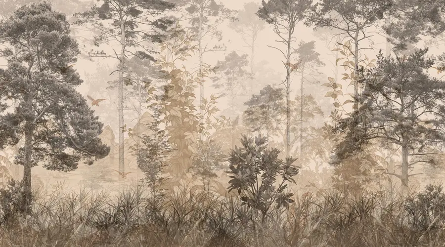 murais de parede Floresta em estilo grunge u97057