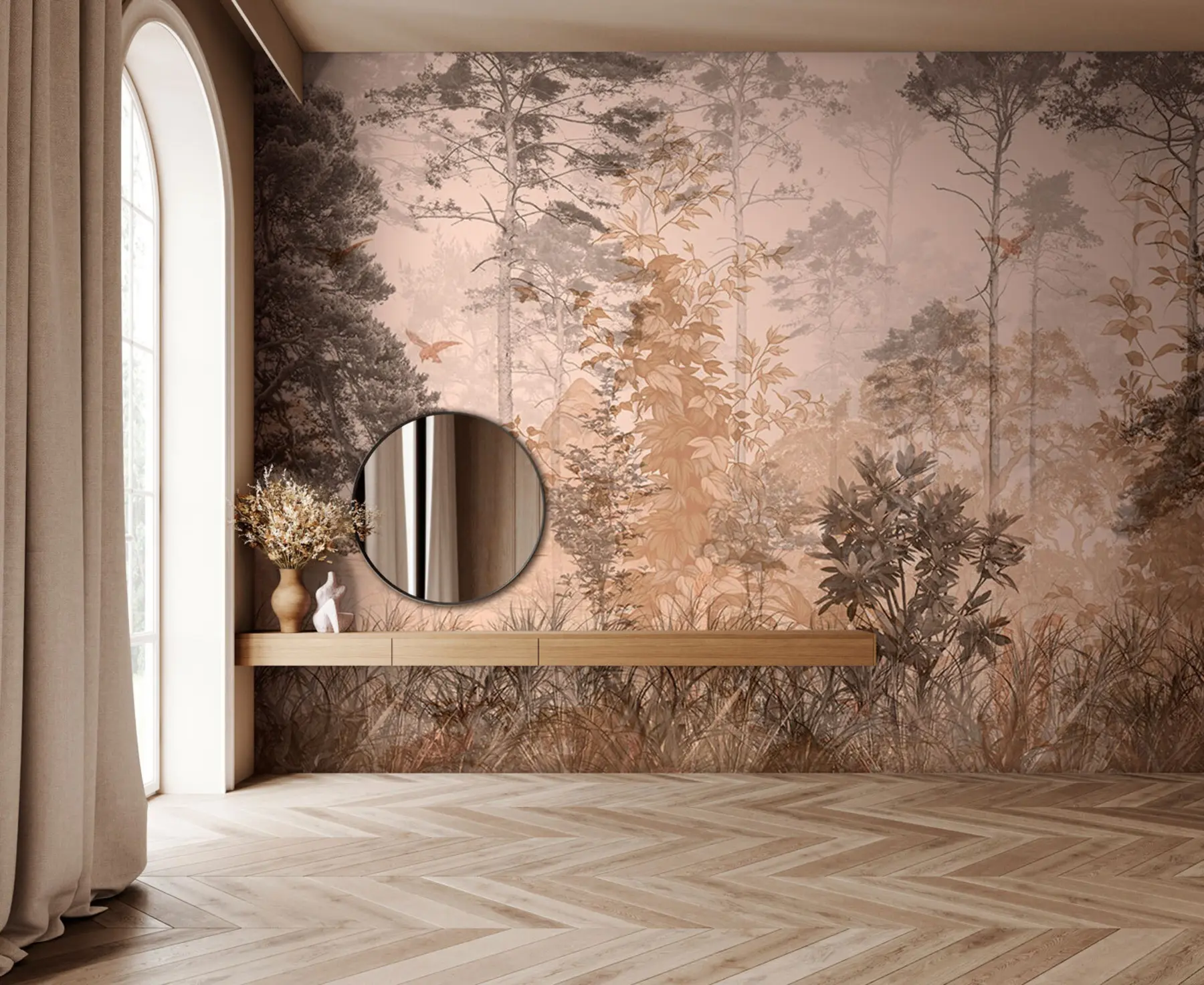 murais de parede Floresta em estilo grunge u97057