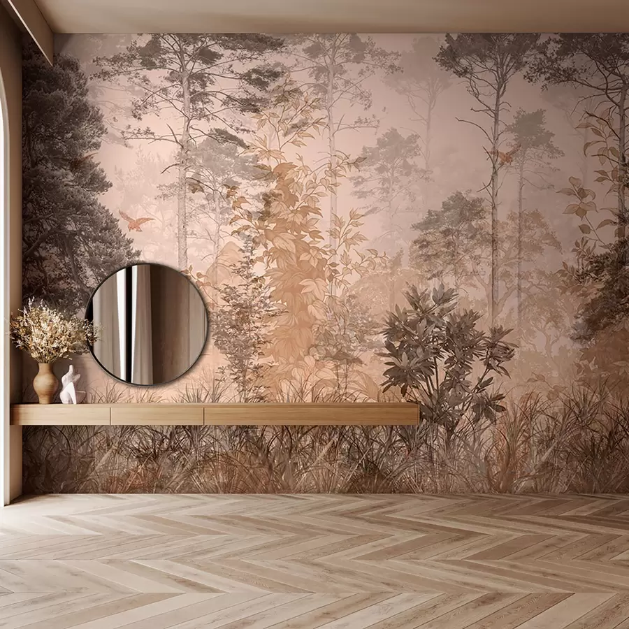 murais de parede Floresta em estilo grunge u97057