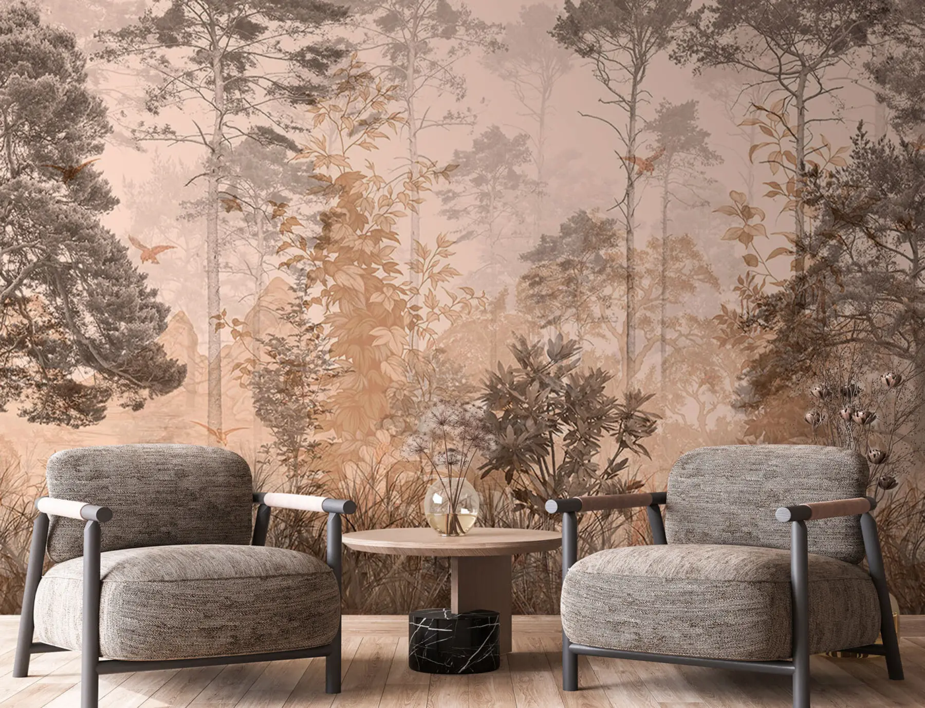 murais de parede Floresta em estilo grunge u97057