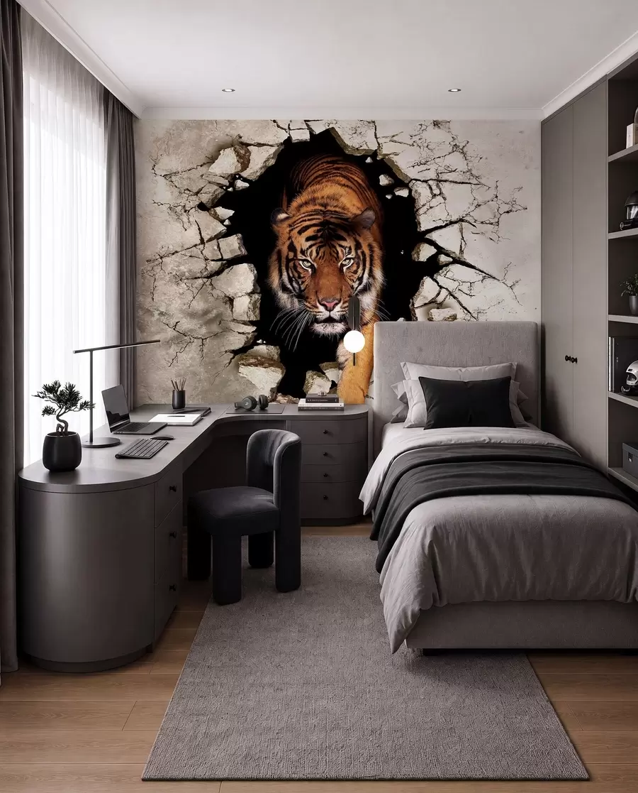 murais de parede tigre em 3D u97031