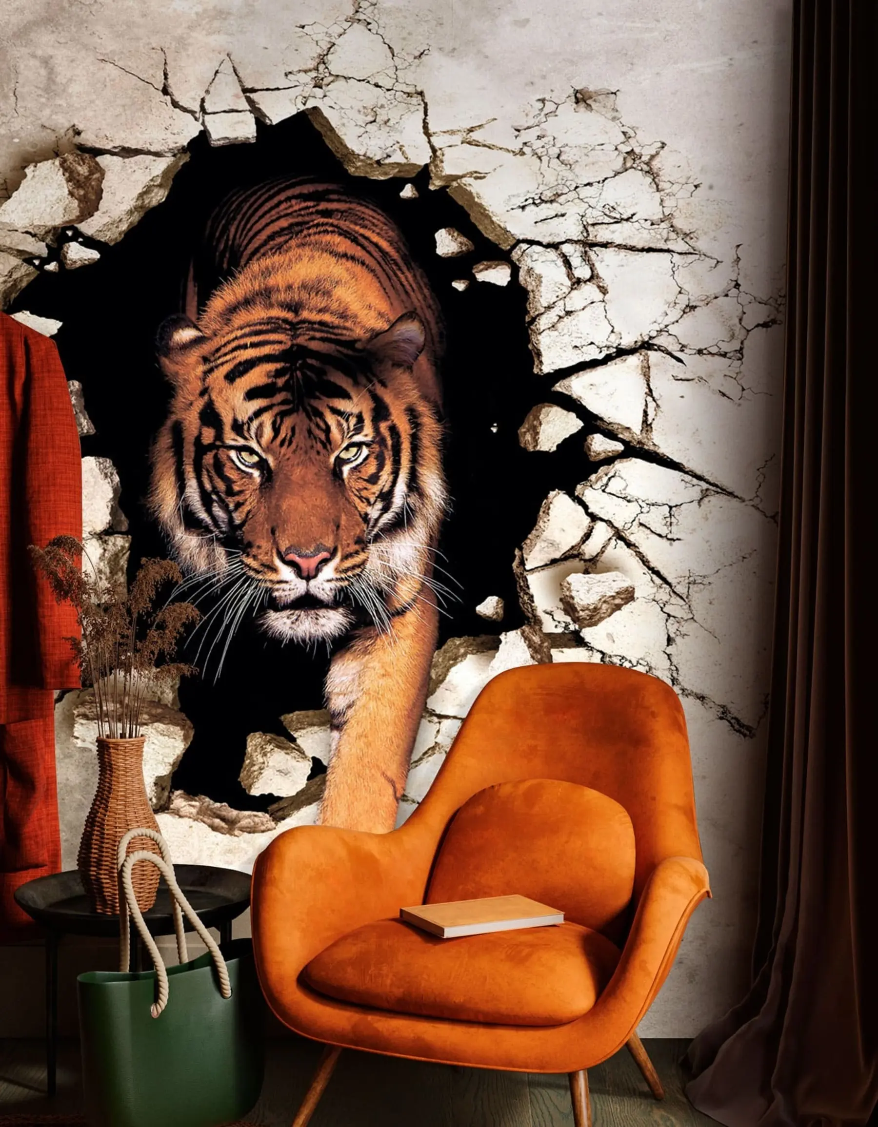 murais de parede tigre em 3D u97031