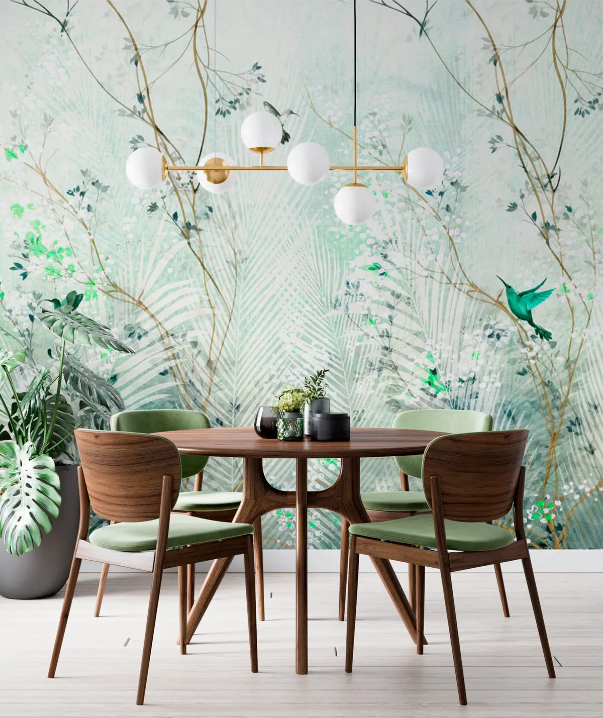 murais de parede Beija-flores no jardim u97048