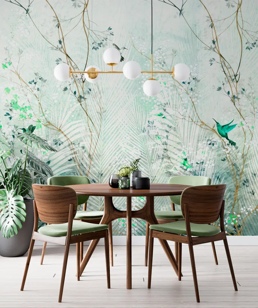 murais de parede Beija-flores no jardim u97048