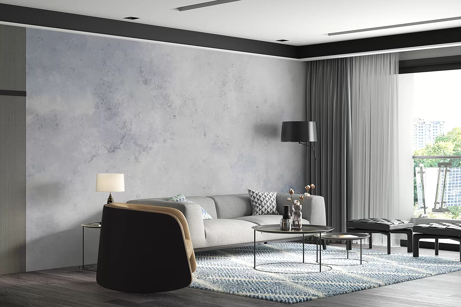 murais de parede Concreto cinza-azulado u97225