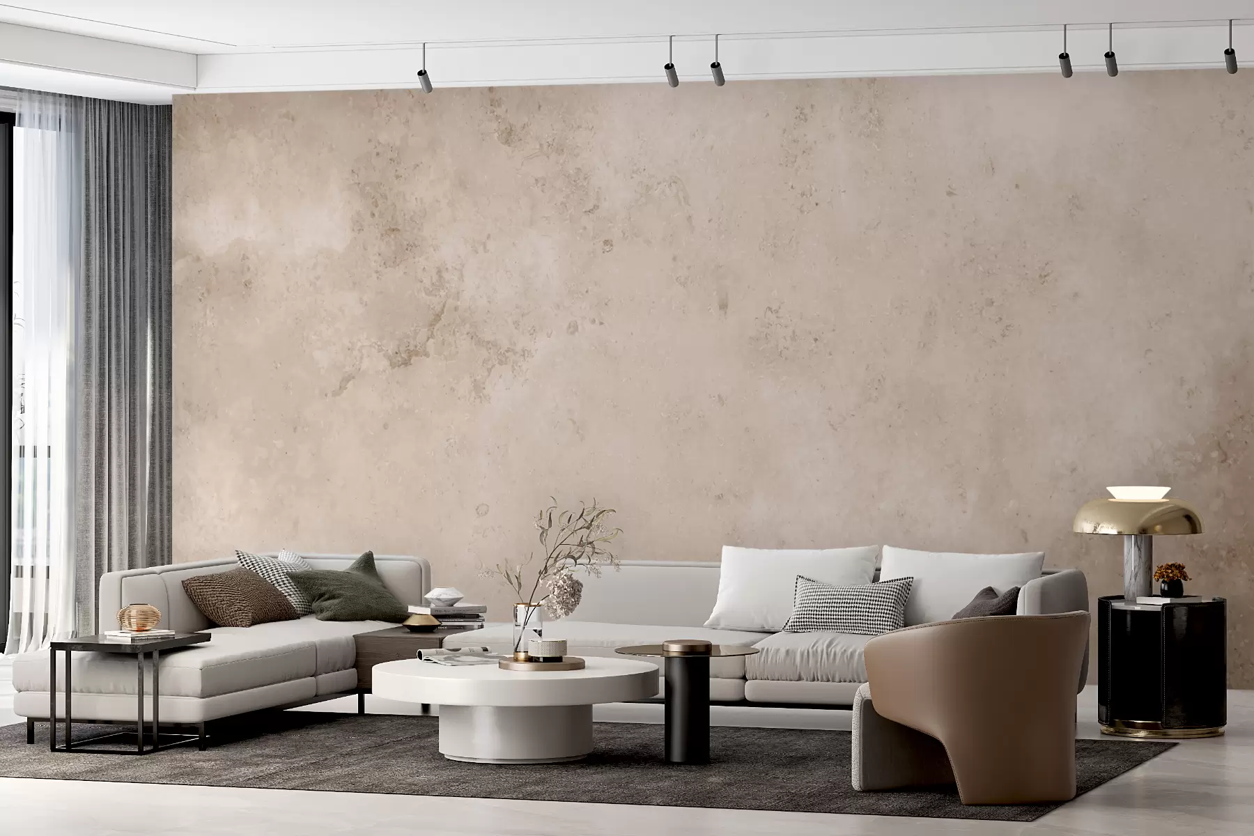 murais de parede Muro de concreto bege u97236