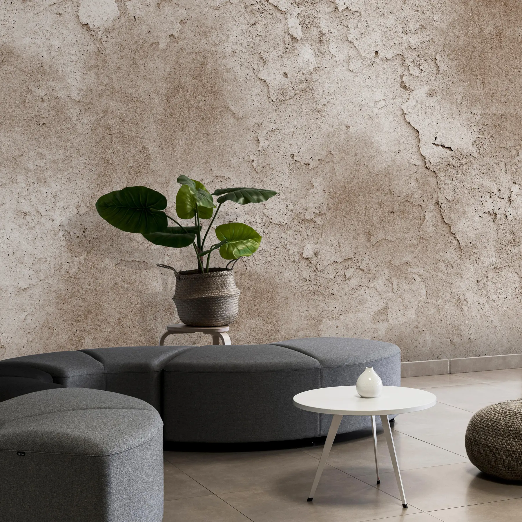 murais de parede Muro de concreto marrom com arestas u97237