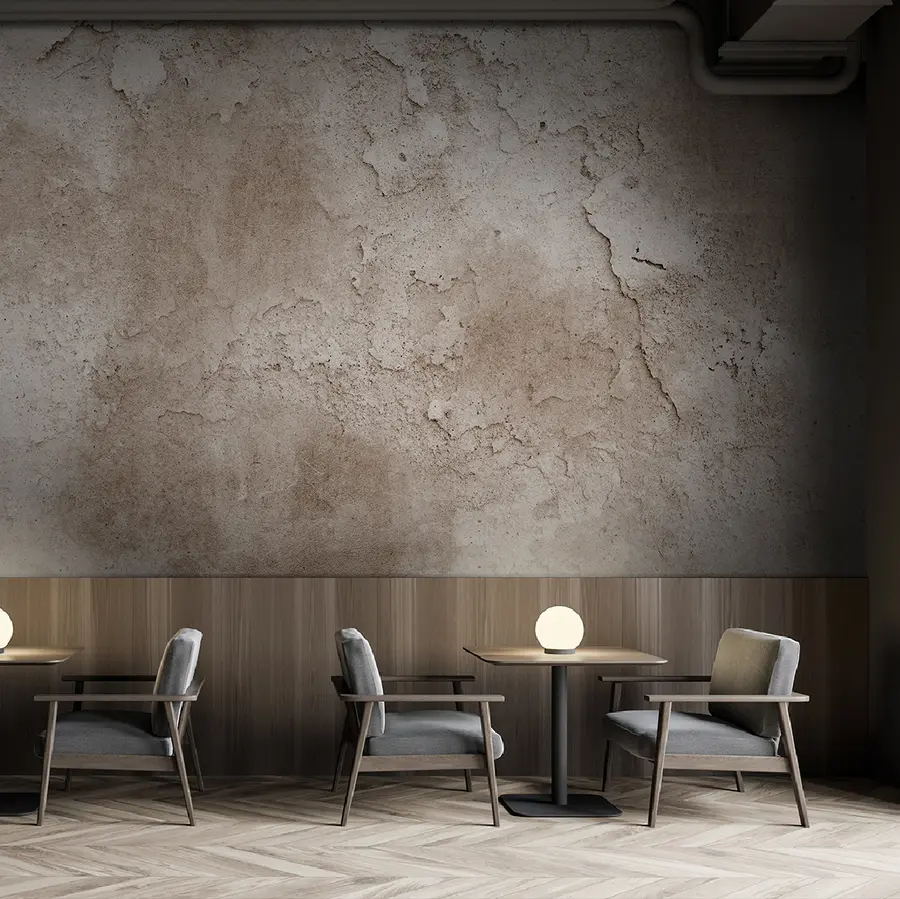 murais de parede Muro de concreto marrom com arestas u97237