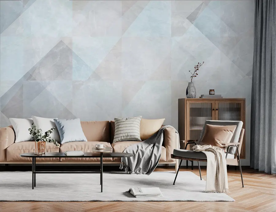 murais de parede Abstração geométrica em tons pastel u97267