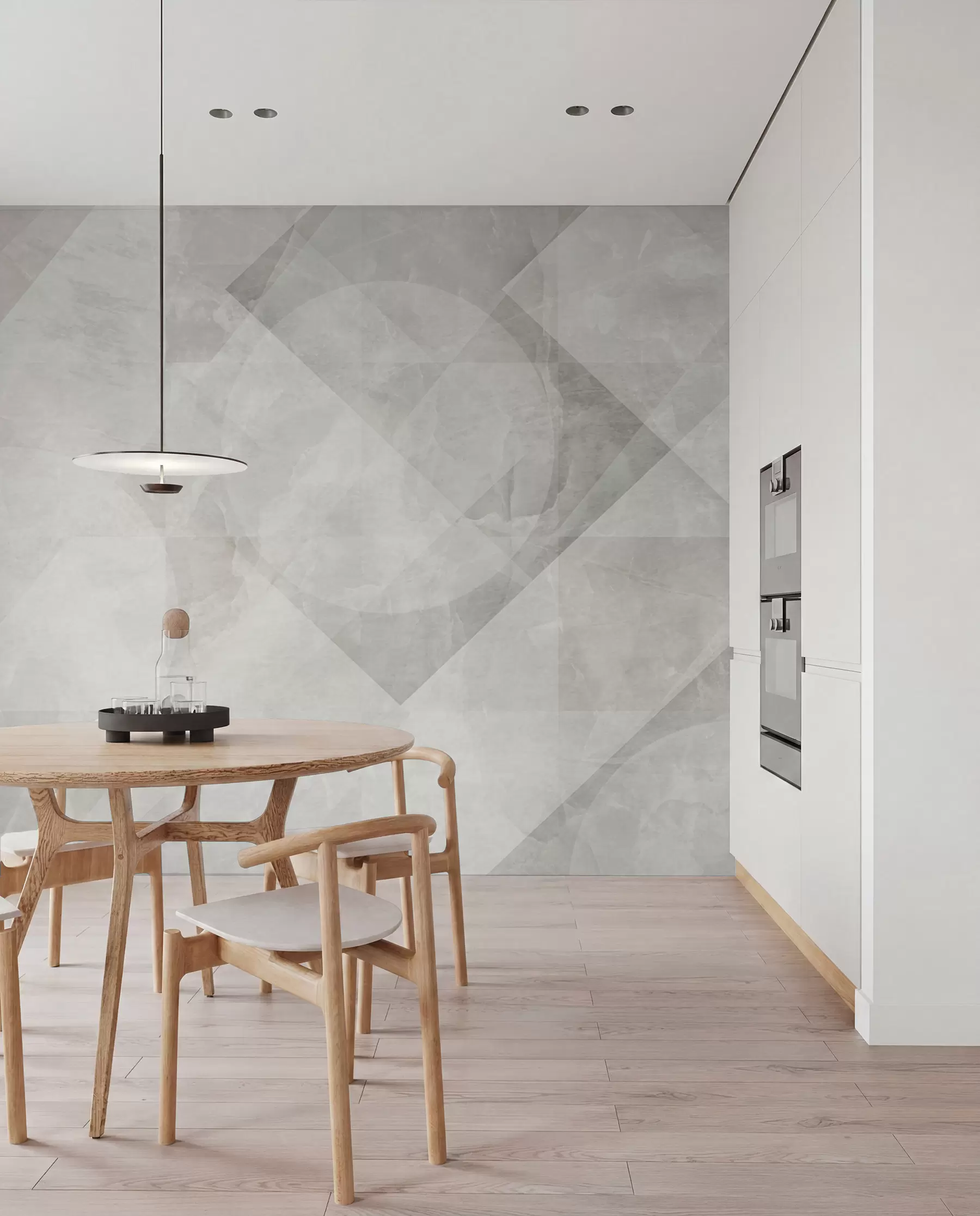 murais de parede Abstração geométrica sobre fundo de mármore em tons pastel u97269