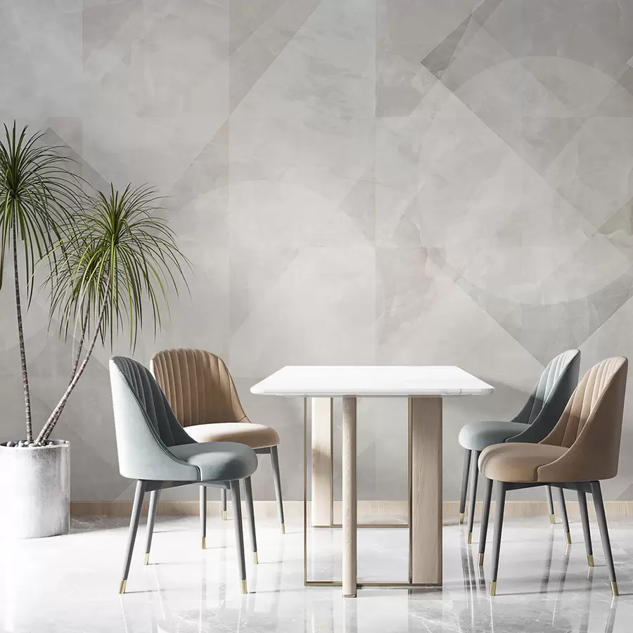 murais de parede Abstração geométrica sobre fundo de mármore em tons pastel u97269