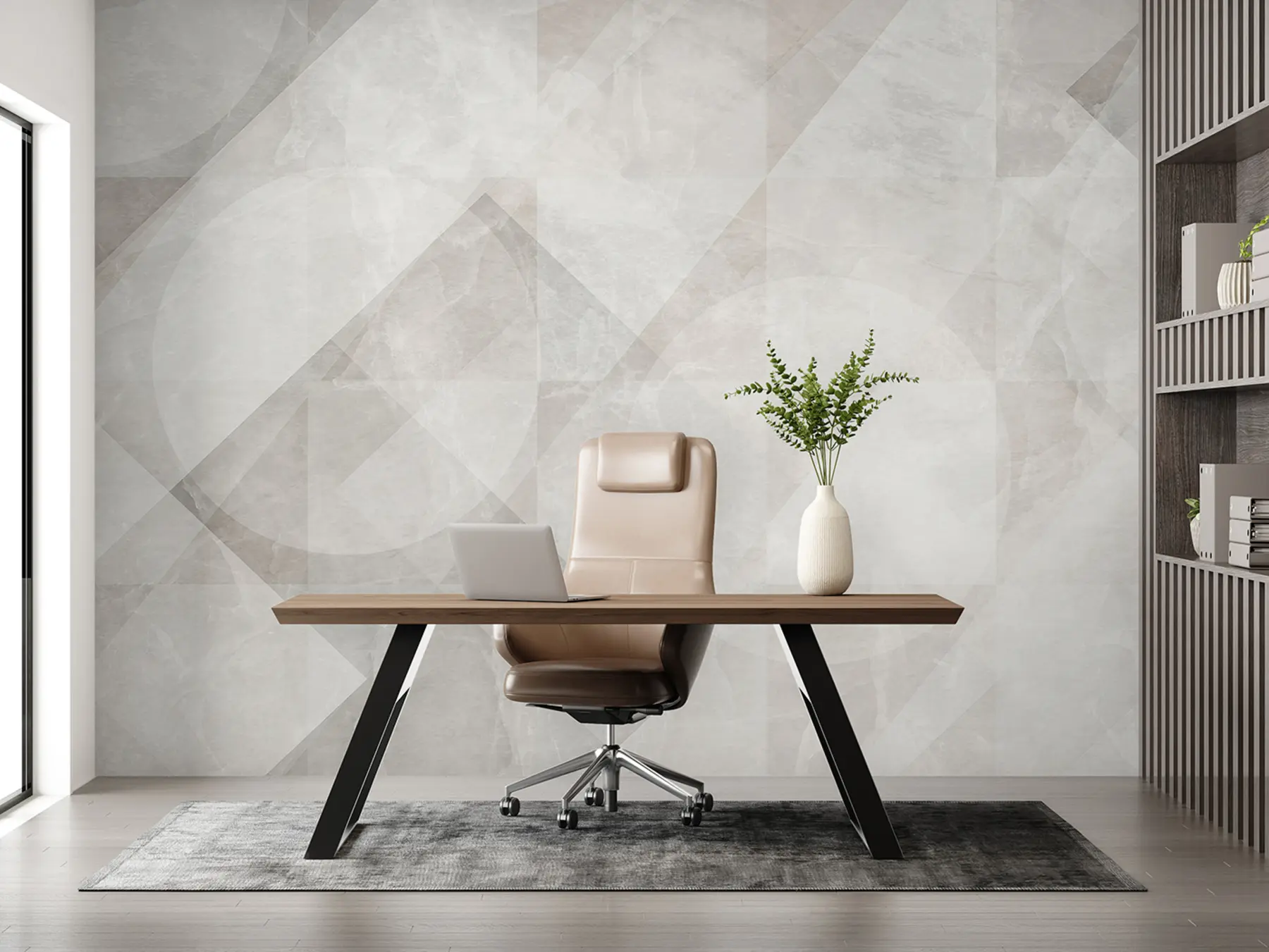 murais de parede Abstração geométrica sobre fundo de mármore em tons pastel u97269