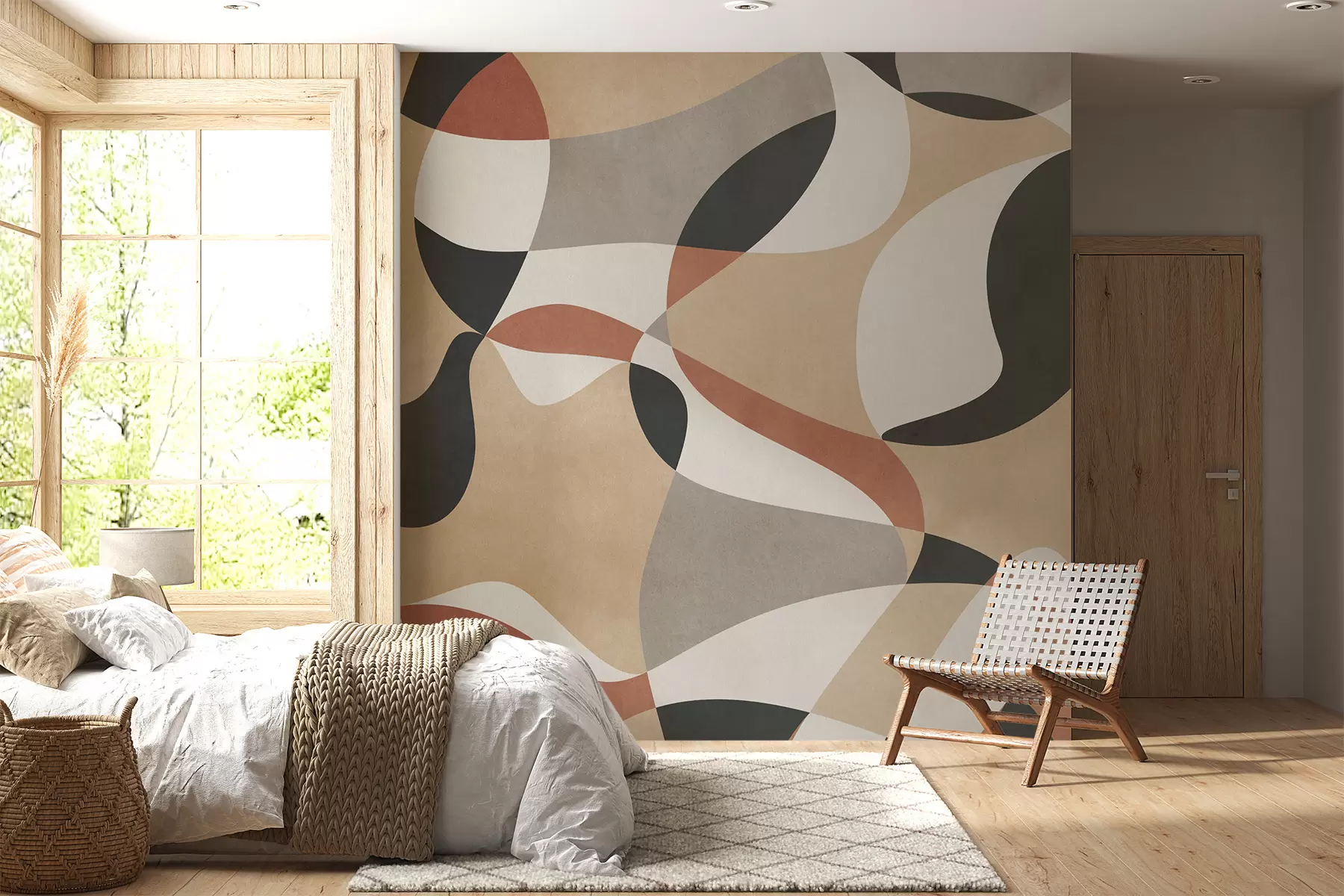 murais de parede Estilo loft grunge de abstração geométrica moderna u97206