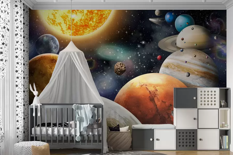 murais de parede Planetas coloridos do sistema solar u97422