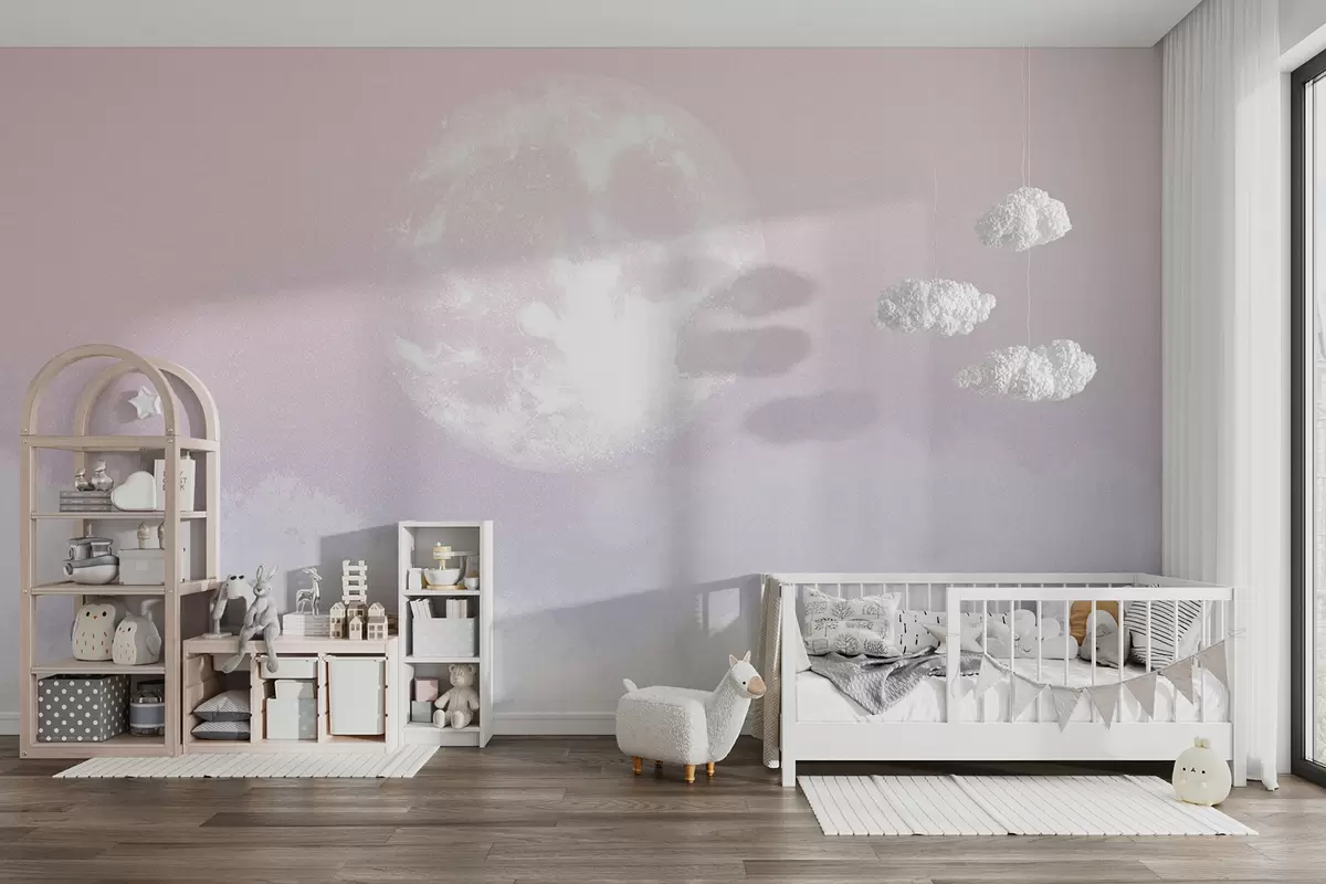 murais de parede Lua com nuvens u97175