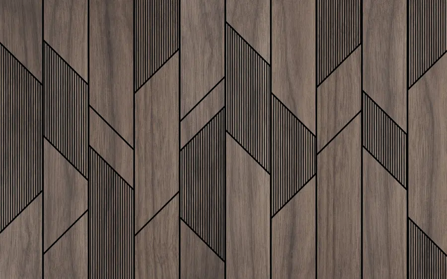 murais de parede Painéis geométricos com textura de madeira u97427