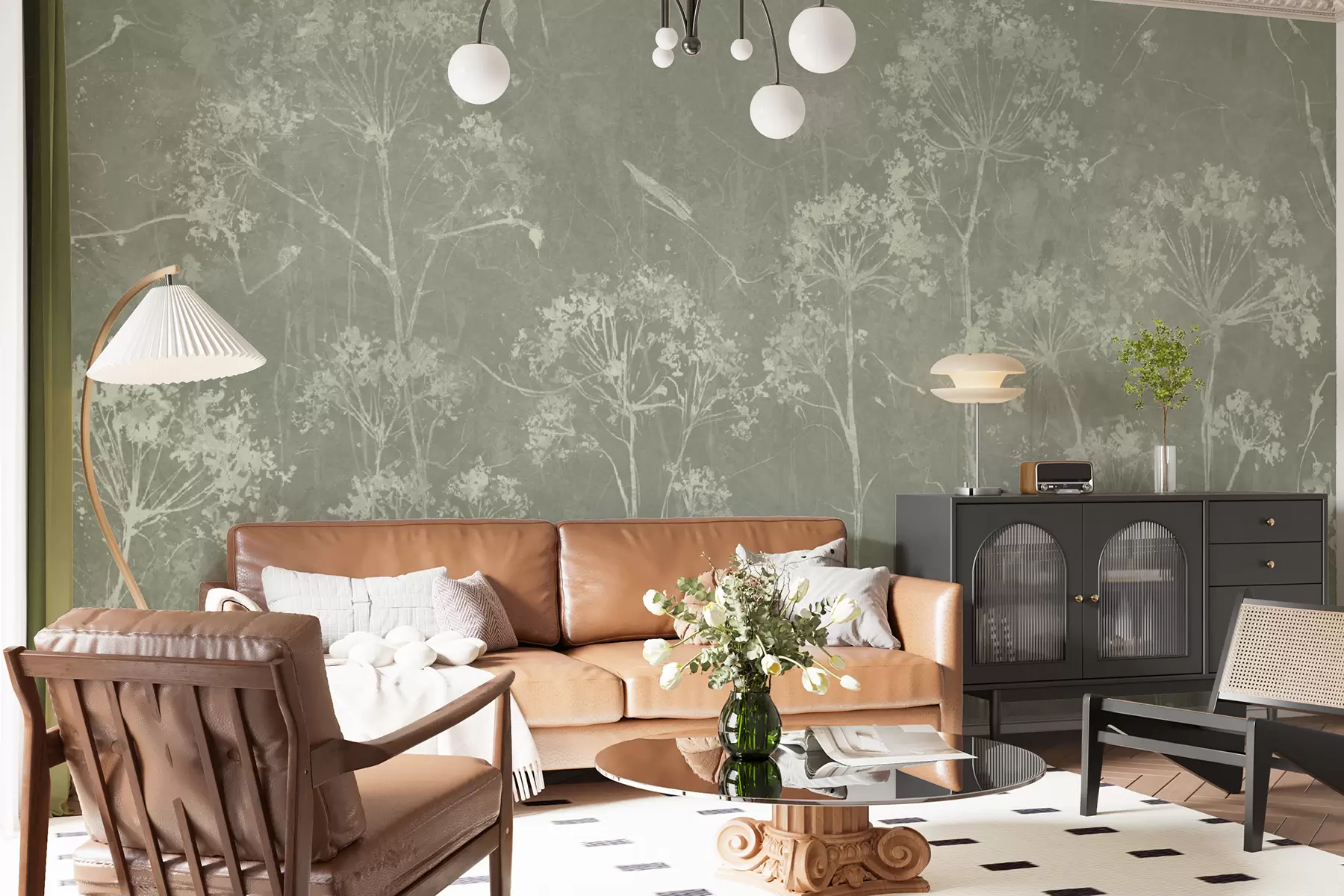 murais de parede Flores selvagens em estilo grunge u96551v1