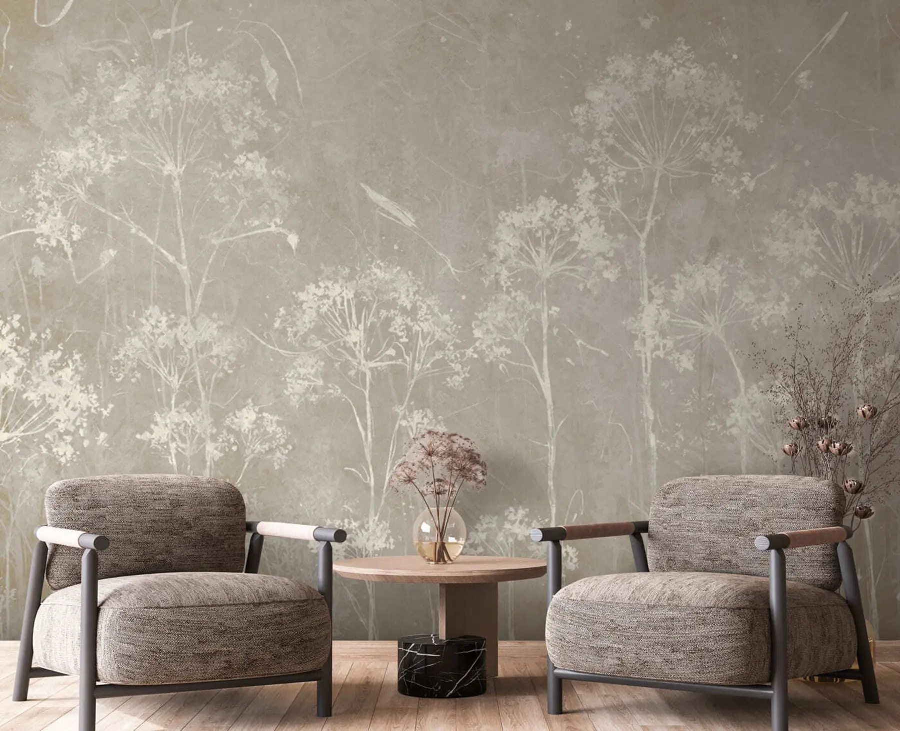 murais de parede Flores selvagens em estilo grunge u96551v2