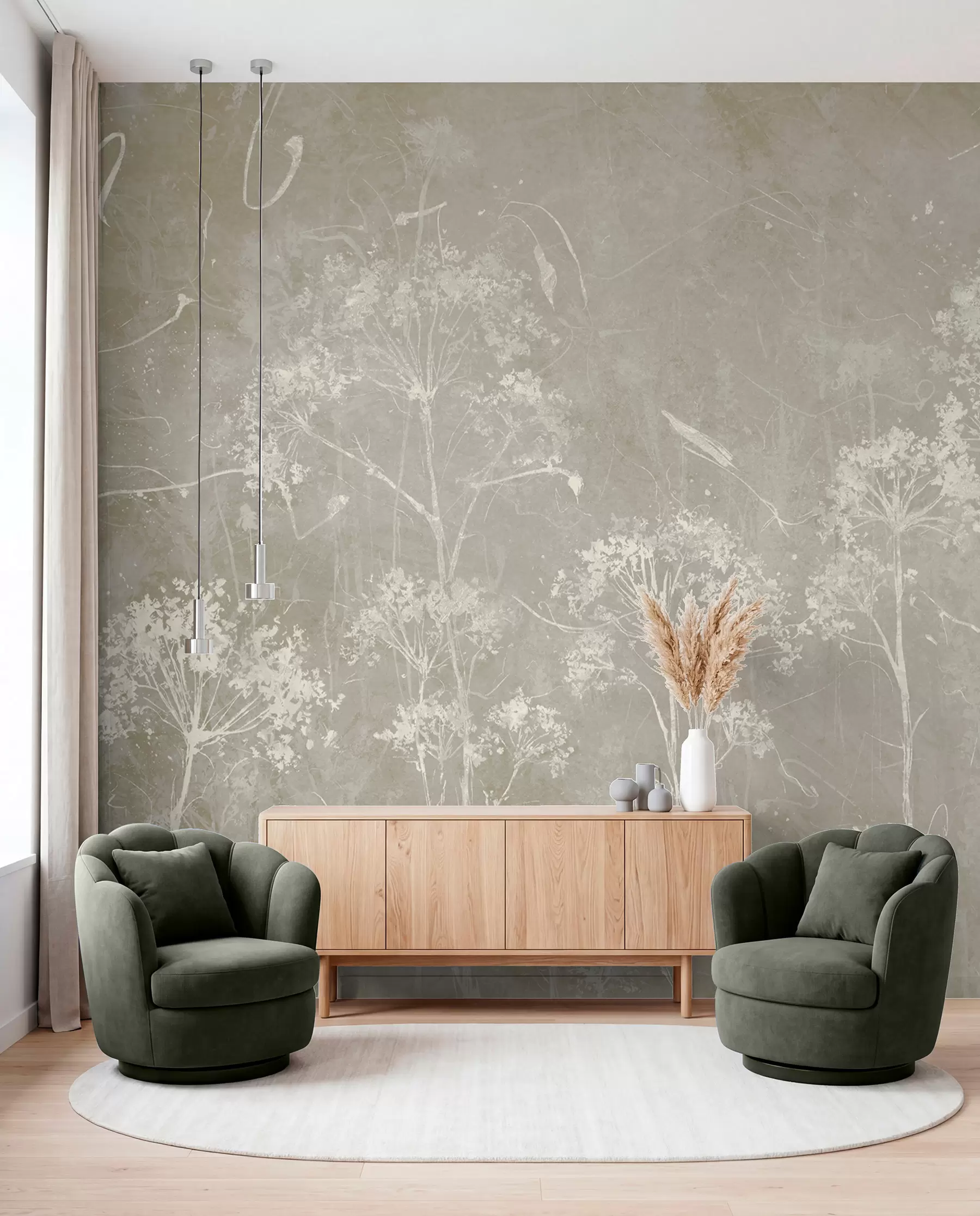 murais de parede Flores selvagens em estilo grunge u96551v2