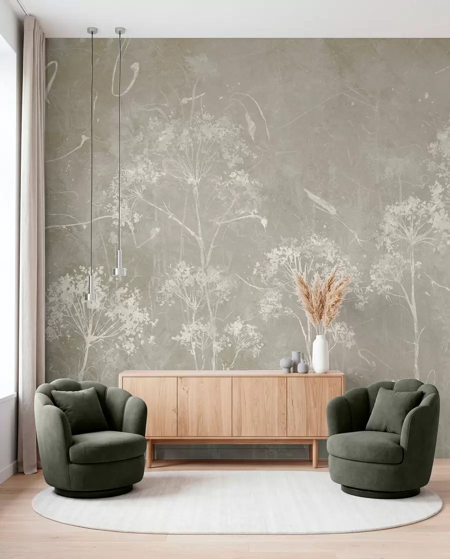 murais de parede Flores selvagens em estilo grunge u96551v2