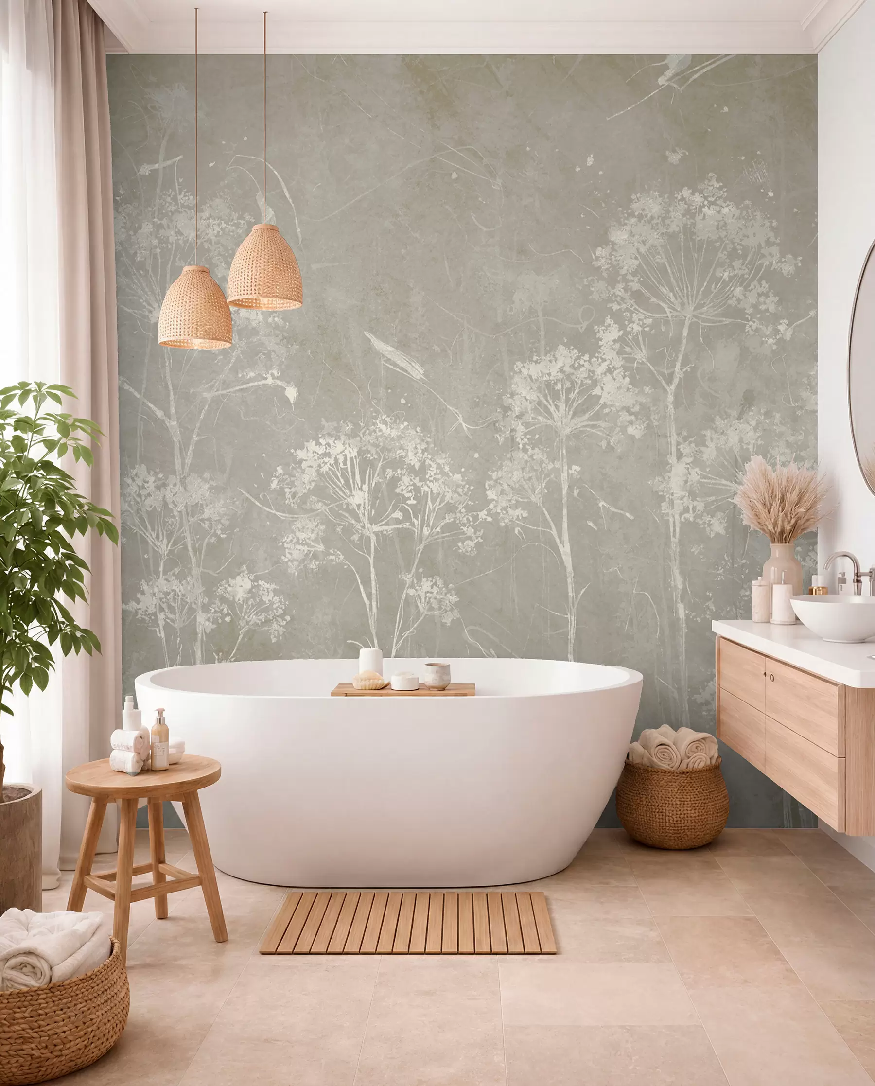 murais de parede Flores selvagens em estilo grunge u96551v2