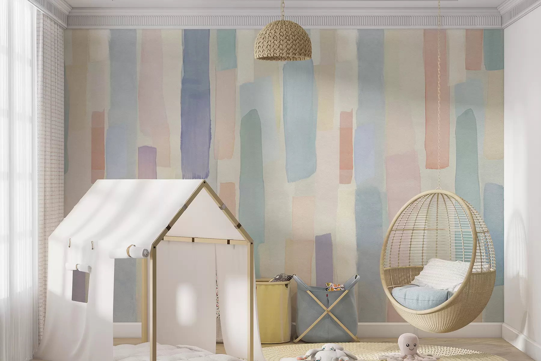 murais de parede Listras verticais do arco-íris u97869