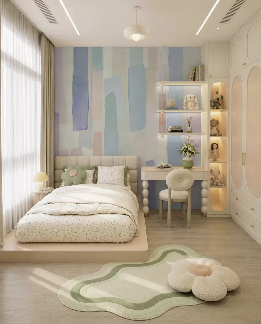 murais de parede Listras pastel a pincel u97869
