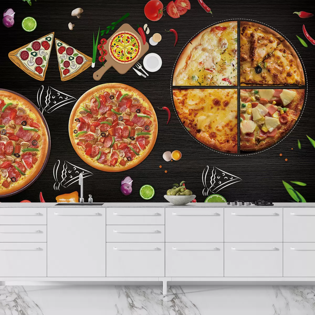 murais de parede Pizza u97436