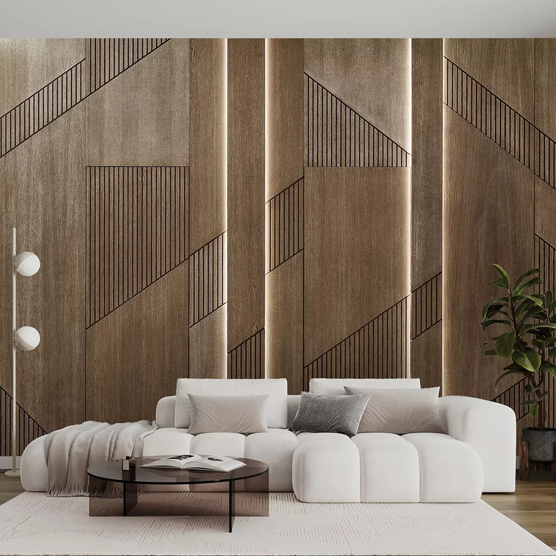 murais de parede Painel de madeira u97555