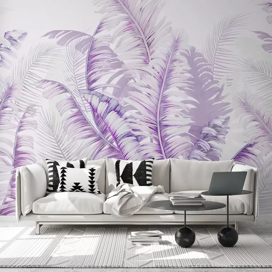 murais de parede folhas tropicais de cor púrpura u94469v2