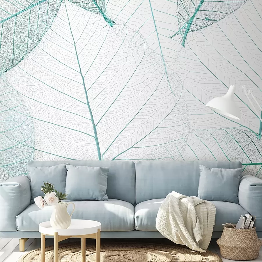 murais de parede Folhas transparentes de cor verde u24439v3