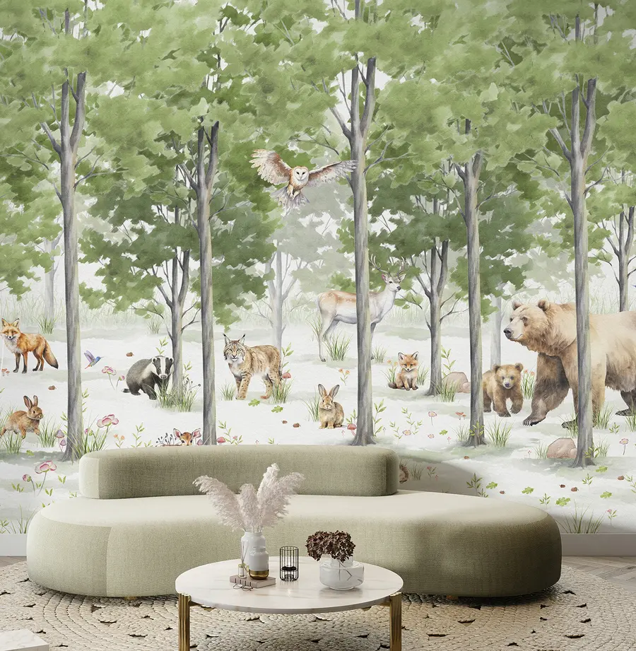 murais de parede Floresta com animais u97741