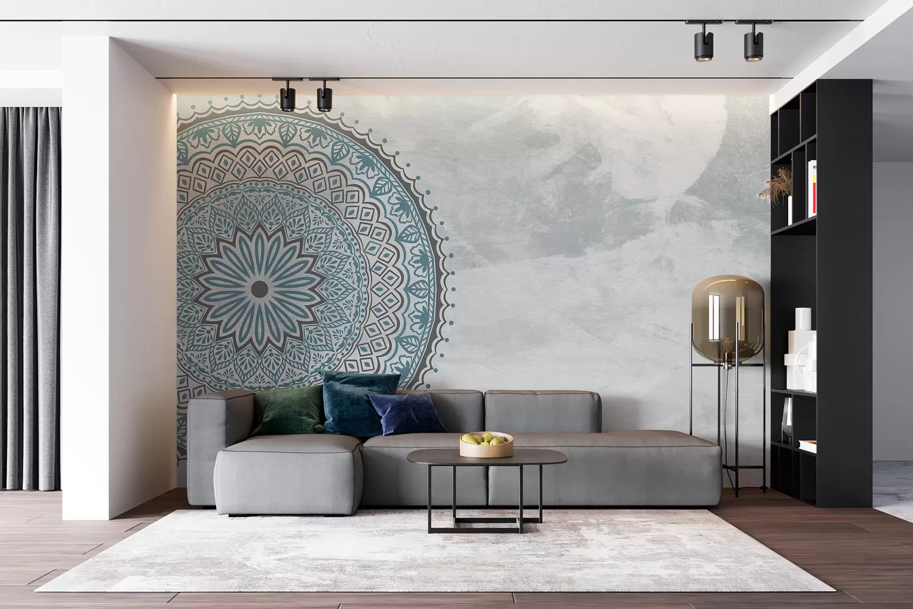 murais de parede Mandala turquesa u98495v2