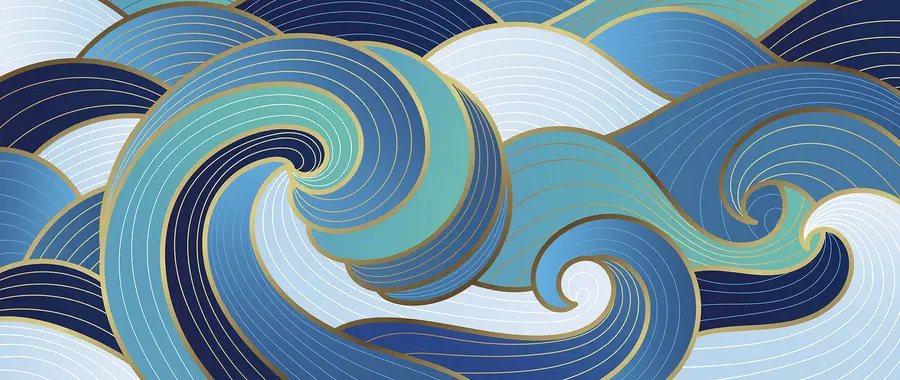 murais de parede Ondas orientais u98590