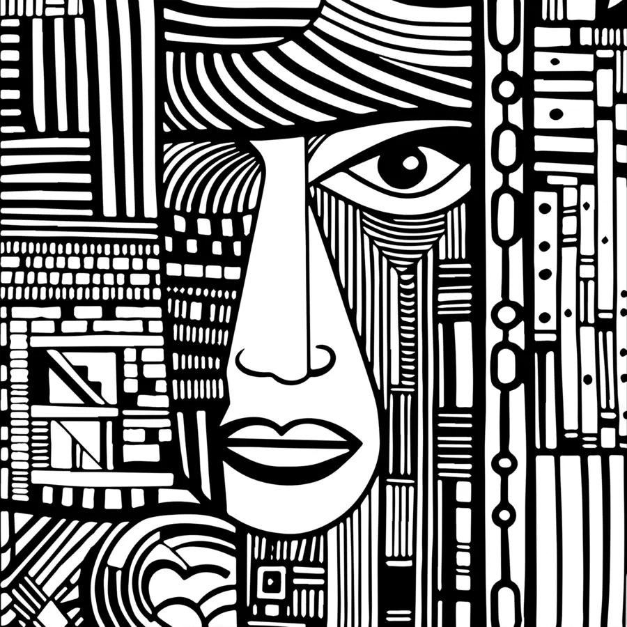 murais de parede Rosto abstrato u98713