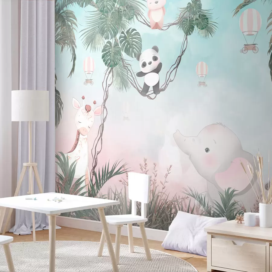 murais de parede Animais bonitos para o quarto de uma criança u98167