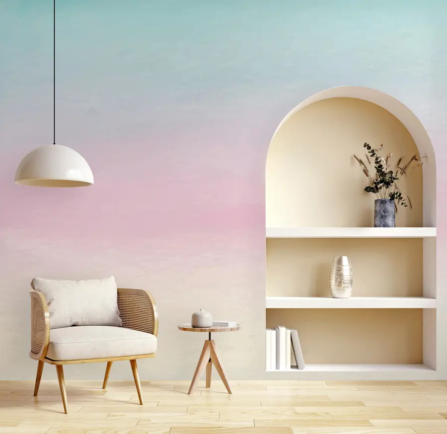 murais de parede Ombre em estilo rosa e azul u98238