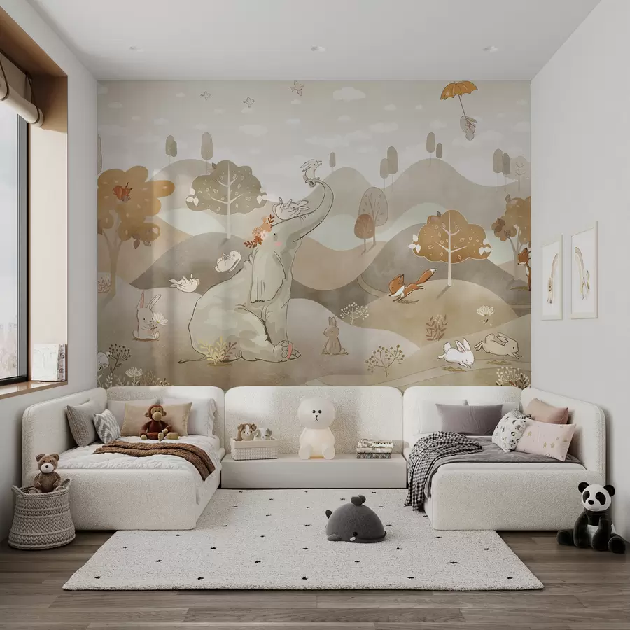 murais de parede Paisagem com animais giros u98695