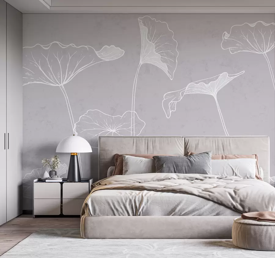 murais de parede Flores em estilo minimalista u98684