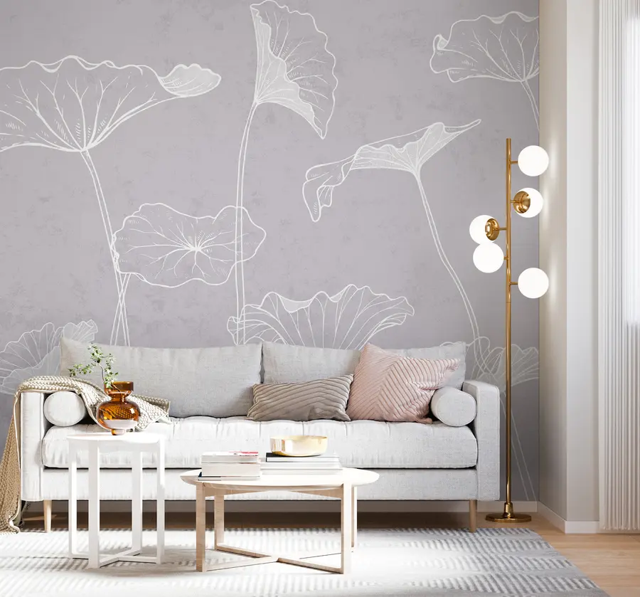 murais de parede Flores em estilo minimalista u98684