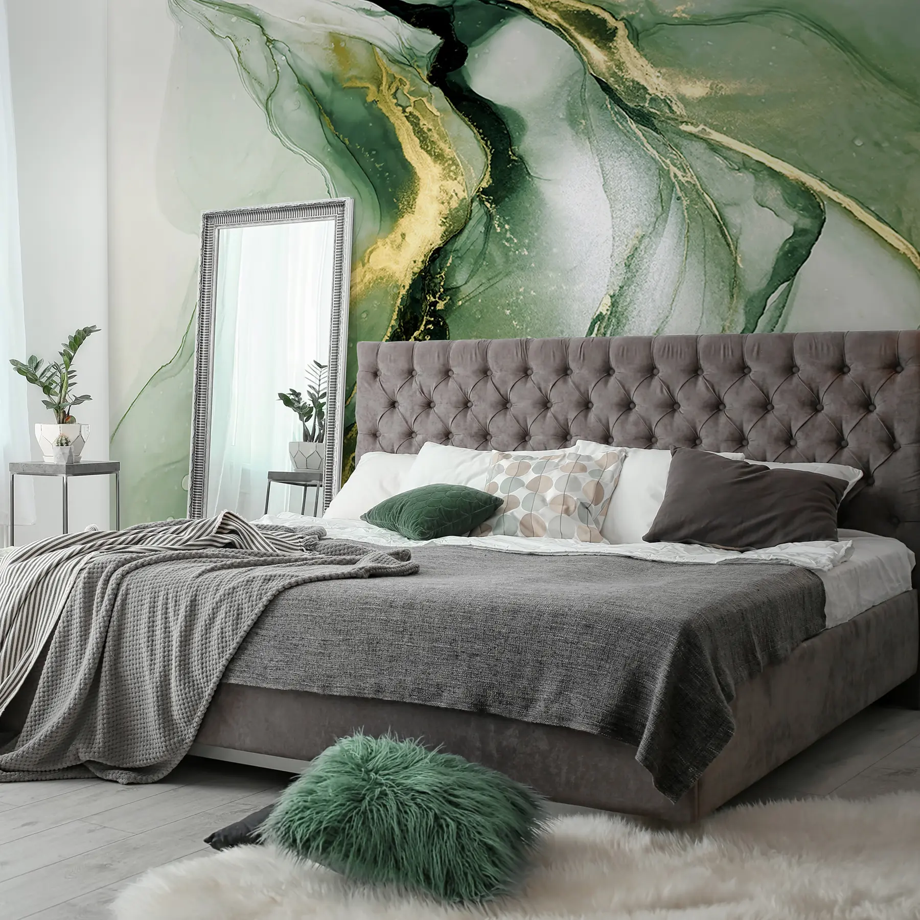 murais de parede Mármore verde u18250v2
