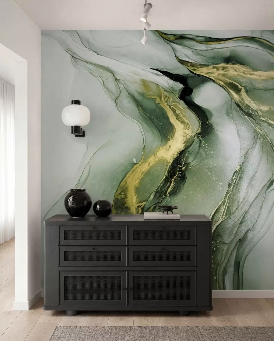 murais de parede Mármore verde u18250v2